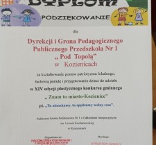 Rozstrzygnięcie konkursu plastycznego, pt. „Znam to miasto- Kozienice”.