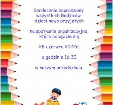 Ogłoszenie - spotkanie organizacyjne