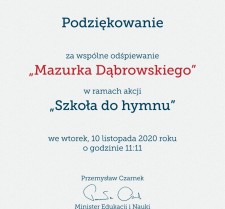 Przedszkole wzieło udział w akcji „Szkoła do hymnu”